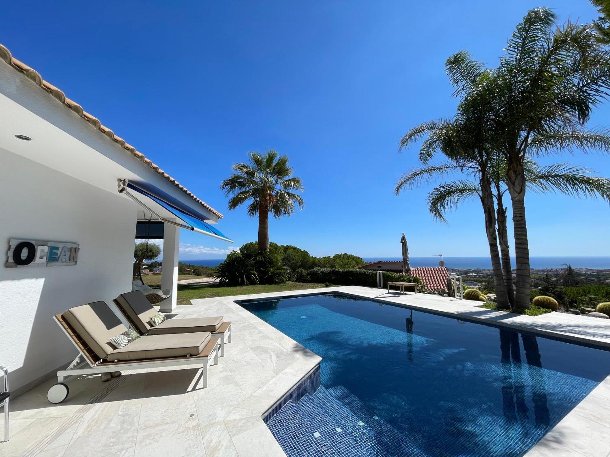 Palm Maresme - Suite With Bathroom And Terrasse With Ocean Views In A Private Villa Vilassar de Dalt Kültér fotó